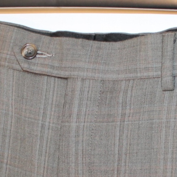 MEN BROWN PLAID MICHAEL KORS BLAZER PANTS SUIT SIZE 42R 100% WOOL ROLLED CUFFS - Picture 7 of 13